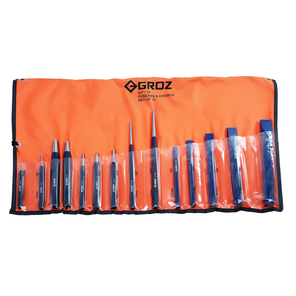 Groz Punch and Chisel Set, 14 pcs. 33001